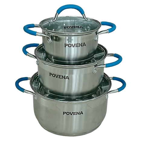 Bộ Nồi INOX  3 Món Đáy Từ POVENA - C5