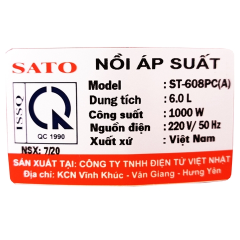 Nồi Áp Suất Đa Năng SATO 6.0L <ST - 608PC>