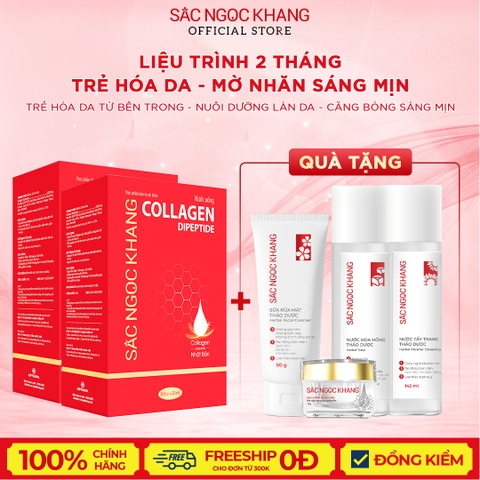 [Liệu trình 2 tháng] Combo 02 Hộp Collagen Nước 30 túi (tặng 01 NTT Thảo Dược 145ml + 01 NHH Thảo Dược 145ml + 01 SRM Thảo Dược 50g + 01 KCN 50g)