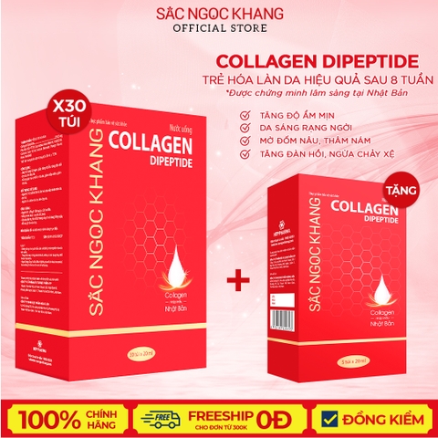 Nước Uống Collagen Dipeptide Sắc Ngọc Khang (Hộp 30 túi x 20 ml) (tặng 1 Nước Uống Collagen Dipeptide SNK (Hộp 5 túix20ml))