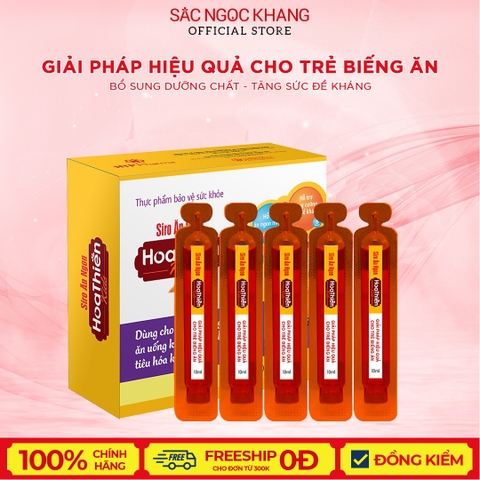 Siro ăn ngon Hoa Thiên Hộp 20 ống 10ml giúp bé ăn ngon hơn, hổ trợ phát triển trí não, tăng sức đề kháng của bé