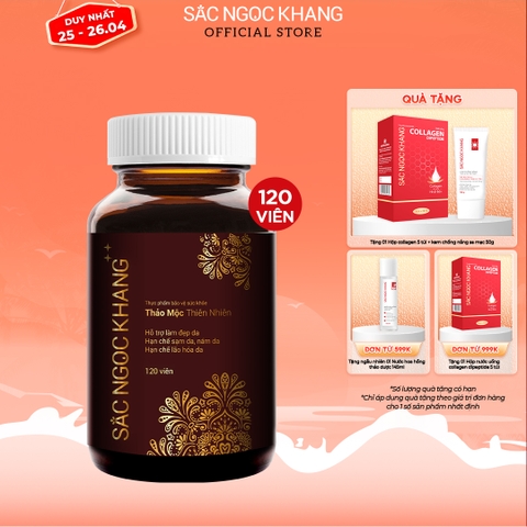 Viên Uống Sắc Ngọc Khang ++ 120 viên (tặng 1 Nước Uống Collagen Dipeptide Sắc Ngọc Khang (Hộp 5 túi x 20ml))