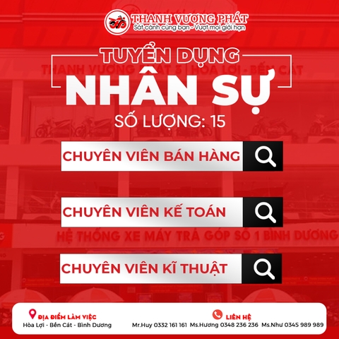 CƠ HỘI VIỆC LÀM THÁNG 07/2024 - CHIÊU MỘ NHÂN TÀI ĐỒNG HÀNH CÙNG THANH VƯƠNG PHÁT