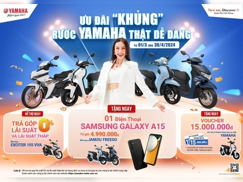 CHƯƠNG TRÌNH KHUYẾN MẠI: ƯU ĐÃI “KHỦNG” – RƯỚC YAMAHA THẬT DỄ DÀNG