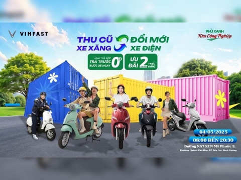 SỰ KIỆN XE MÁY ĐIỆN VINFAST PHỦ XANH KHU CÔNG NGHIỆP