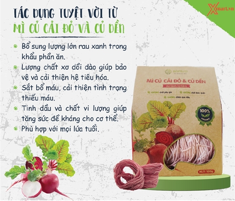 Mì Củ Cải Đỏ & Củ Dền Organic Anpaso 120g
