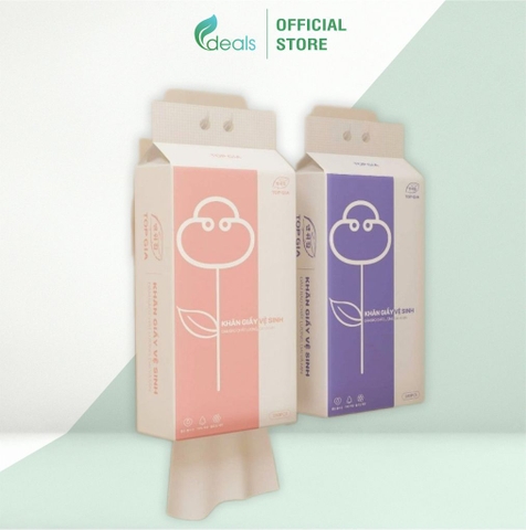 Giấy vệ sinh treo tường 1280 tờ/4 lớp TopGia dạng rút đáy