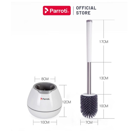Cọ bồn cầu silicon, chà toilet nhà vệ sinh, cây chà sàn nhà vệ sinh – Parroti Silicon SL01