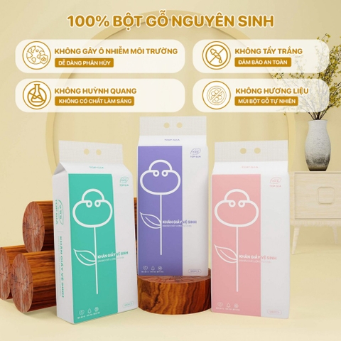 Giấy vệ sinh treo tường 1280 tờ/4 lớp TopGia dạng rút đáy