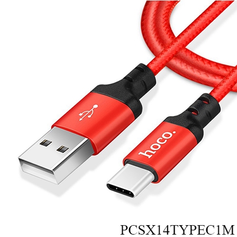 Cáp sạc nhanh Hoco X14 usb ra Type C 1M dây dù chính hãng [BH 1 năm]