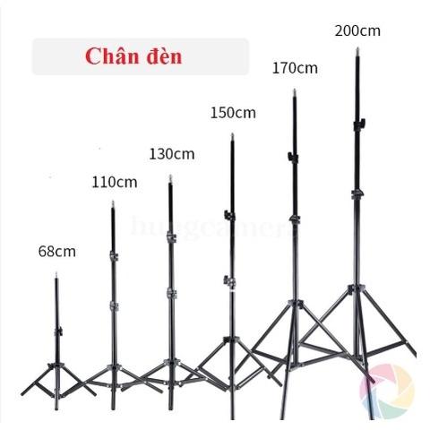 Giá đỡ Chân đèn 1.6m-2.1m(tuỳ lô) 3 chân studio cho đèn livestream 26cm 33cm, chân đèn flash chụp ảnh, quay phim