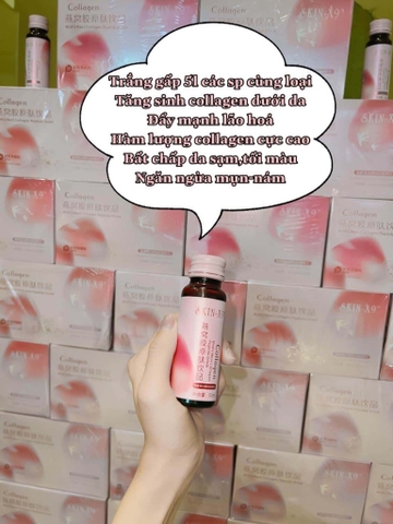 Nước uống Collagen Skin X.9 dưỡng chất yến tươi {Hộp 8 Chai} @dma