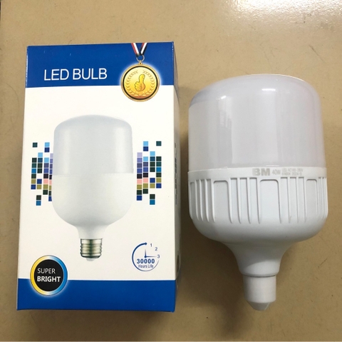 Bóng đèn led BULB trụ BM 40W chính hãng siêu sáng [BH 1 tháng]