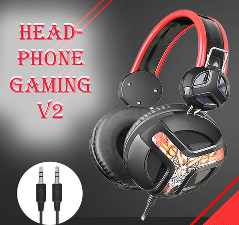 Tai nghe có dây 3.5 Gaming V2 KHÔNG LED chuyên game (headphone) [BH 1 tháng] / pktn sale