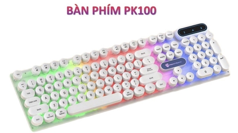 BÀN PHÍM MÁY TÍNH GAMING GIẢ CƠ PANTSAN PK100 MÀU ĐEN CÓ DÂY NÚT TRÒN LED 7 MÀU CỰC ĐẸP [BH 6 THÁNG]