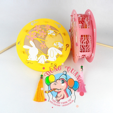 Đèn Trung thu Thỏ ngọc giấy tròn