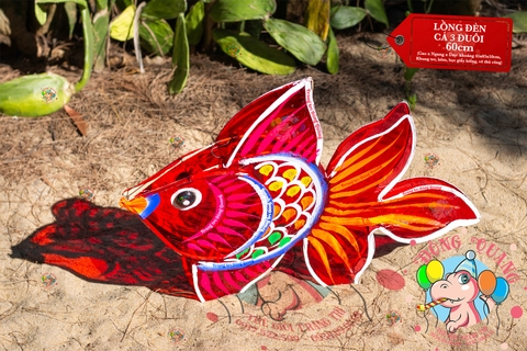 Đèn Trung thu Cá ba đuôi giấy kiếng (cỡ lớn)
