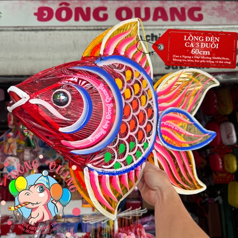 Đèn Trung thu Cá ba đuôi giấy kiếng (cỡ lớn)