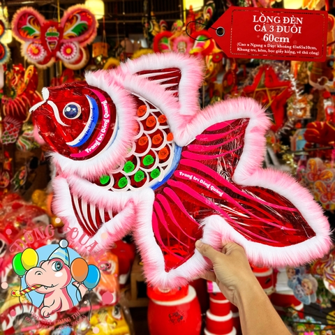 Đèn Trung thu Cá ba đuôi giấy kiếng (cỡ lớn)
