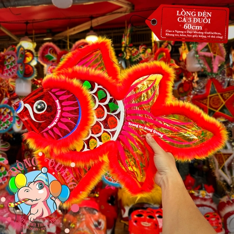 Đèn Trung thu Cá ba đuôi giấy kiếng (cỡ lớn)