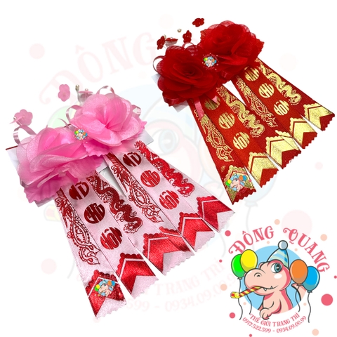 Set 02 Hoa hồng cưới cài áo chủ hôn nhà trai, nhà gái