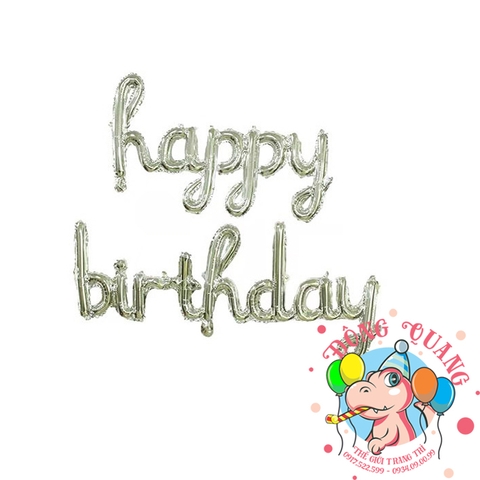 Bong bóng chữ Happy birthday (chữ liền - 5 mẫu)