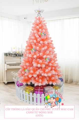 Cây thông phủ tuyết màu cam (cành tự động xoè)