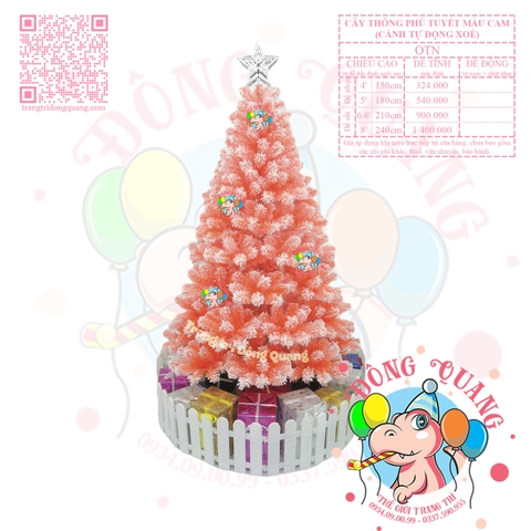 Cây thông phủ tuyết màu cam (cành tự động xoè)
