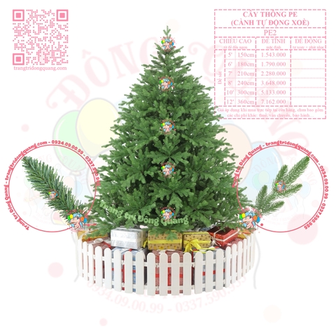 Cây thông PE (cành tự động xoè)