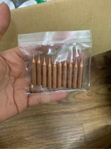 Combo 10 mũi hàn đồng cho mỏ hàn nhiệt 936 (kiểu mũi cong)