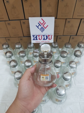 Lọ đựng nước rửa mạch thủy tinh (loại có nắp) #
