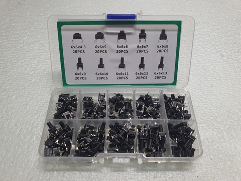 Combo 10 loại Nút / phím bấm 4 chân ( Mỗi loại 20 cái)