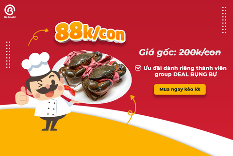 Deal siêu hời: Mua cua Cà Mau giá chỉ 88K/1 con.