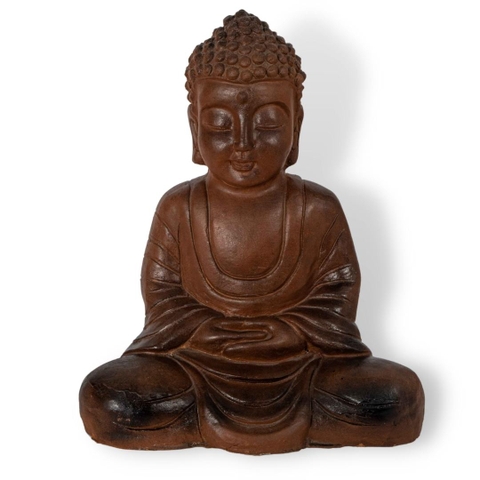 Tượng Phật Ngồi Thiền Gốm Sành Phong Thủy Trang Trí | Diện Phật Thích Ca Mâu Ni | Trang Trí Để Bàn | Gốm Đất Nung