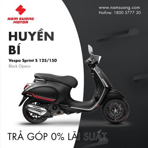 Vespa Sprint S 125/150 trở nên mạnh mẽ và huyền bí hơn bao giờ hết trong màu đen Black Opaco