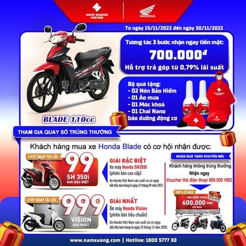 Mua Honda Blade - QUÀ KHỦNG BẤT NGỜ - ƯU ĐÃI CHẤT ❤️