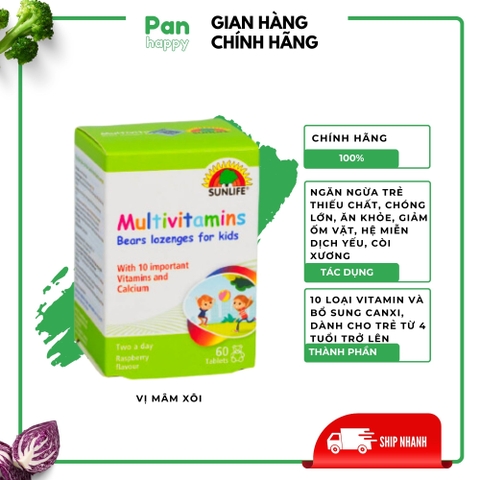 Viên nhai Vitamin Canxi tổng hợp 60 viên SUNLIFE