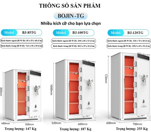 Két Sắt Nhập Khẩu Cao Cấp BJ-120TG(Face ID + điện tử + app điện thoại) công nghệ Đức