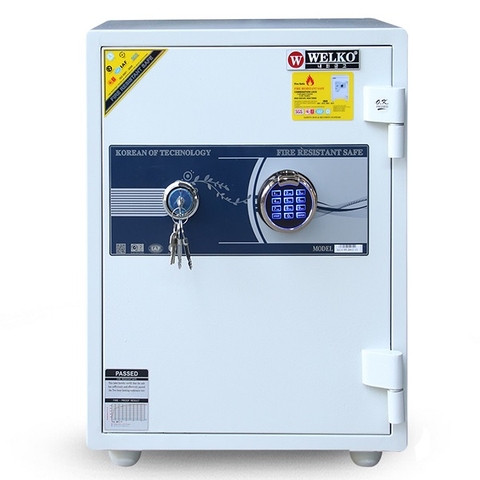 Két sắt Welko KCC55FE WHITE vân tay+điện tử+app kết nối điện thoại