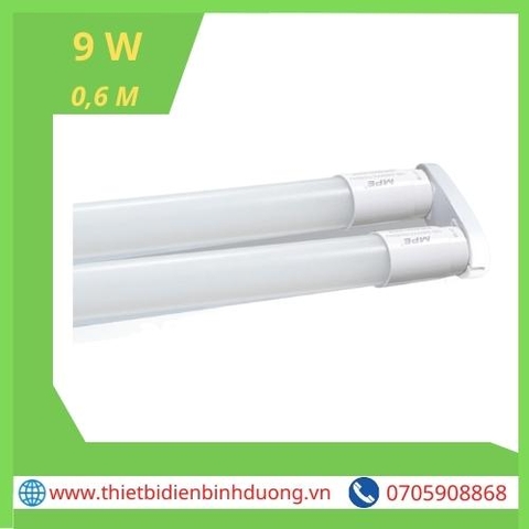 BỘ ĐÈN LED TUBE THỦY TINH T8 BÓNG ĐÔI MPE 60CM