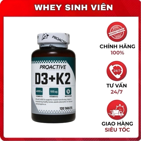 Proactive Real pharm D3+K2 - 120 viên