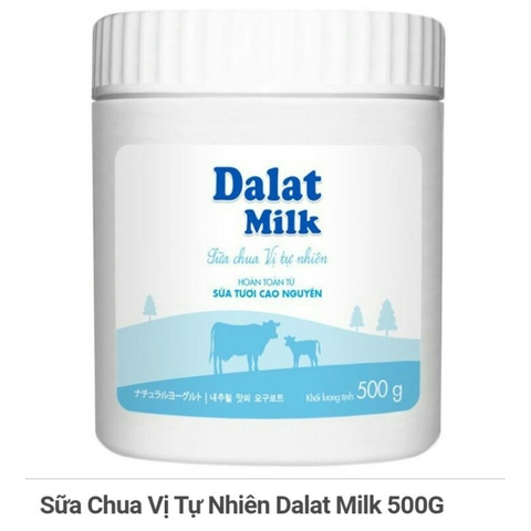 SỮA CHUA ĂN KHÔNG ĐƯỜNG DALAT MILK HỘP 500G