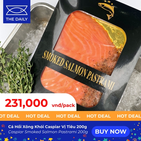 CÁ HỒI XÔNG KHÓI HƯƠNG VỊ TIÊU CASPIAR GÓI 200G