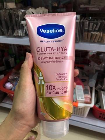 Sữa Dưỡng Thể 10x VASELINE GLUTA HYA SERUM Chai hồng - Burst Lotion Dewy Radiance