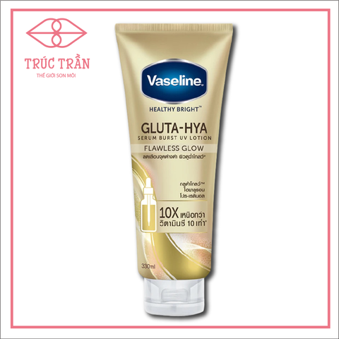 Sữa Dưỡng Thể 10x VASELINE GLUTA HYA SERUM Chai vàng - Burst UV Lotion Flawless Glow