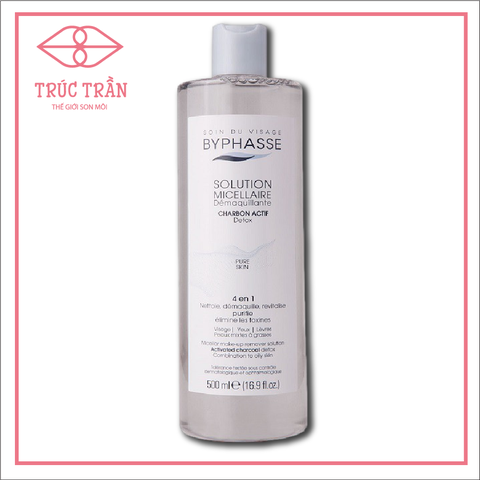 Nước Tẩy Trang Than Hoạt Tính Byphasse Solution Micellaire Charbon Actif Detox Pure Skin 500ml