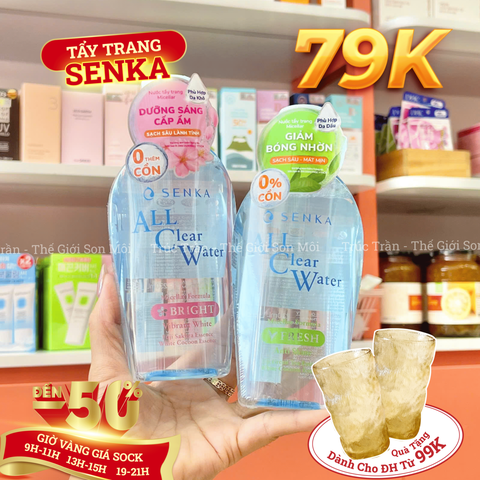 Tẩy trang senka xanh da dầu