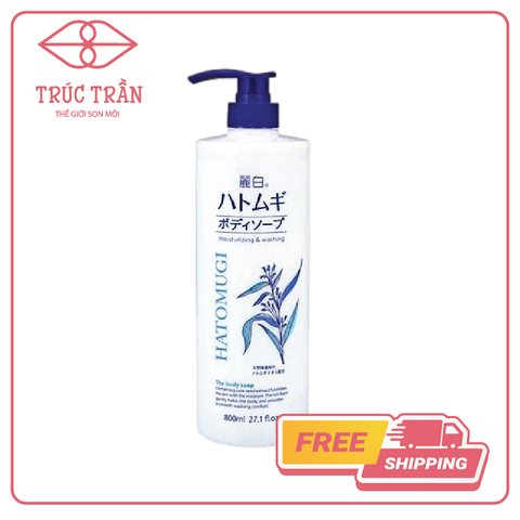 Sữa Tắm Hatomugi Trắng Dưỡng Ẩm Ý Dĩ Nhật Bản Moisturizing & Washing The Body Soap 800ml