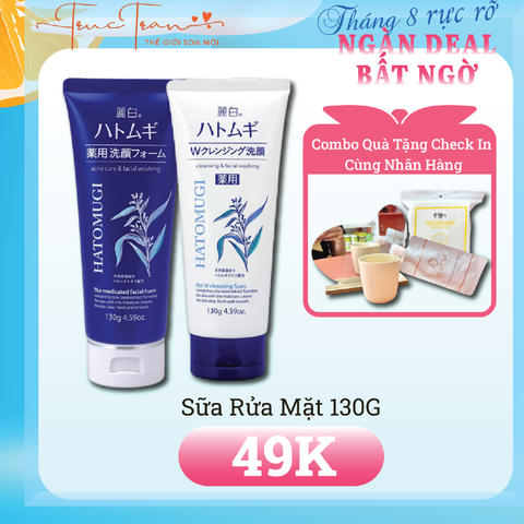 Sữa Rửa Mặt Hatomugi Cleansing Foam Hạt Ý Dĩ Trắng Da 130g