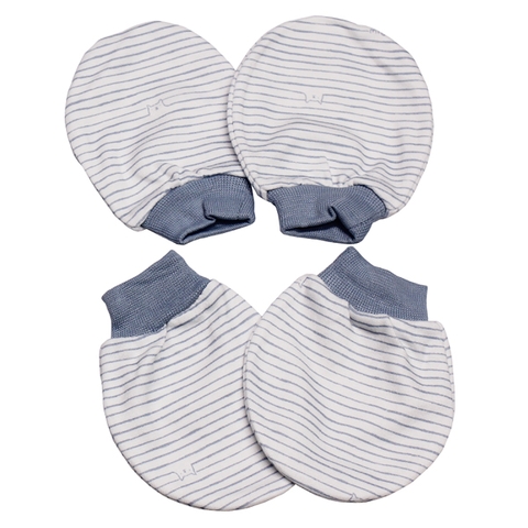 Set 2 đôi bao tay sơ sinh Miomio dạng bo